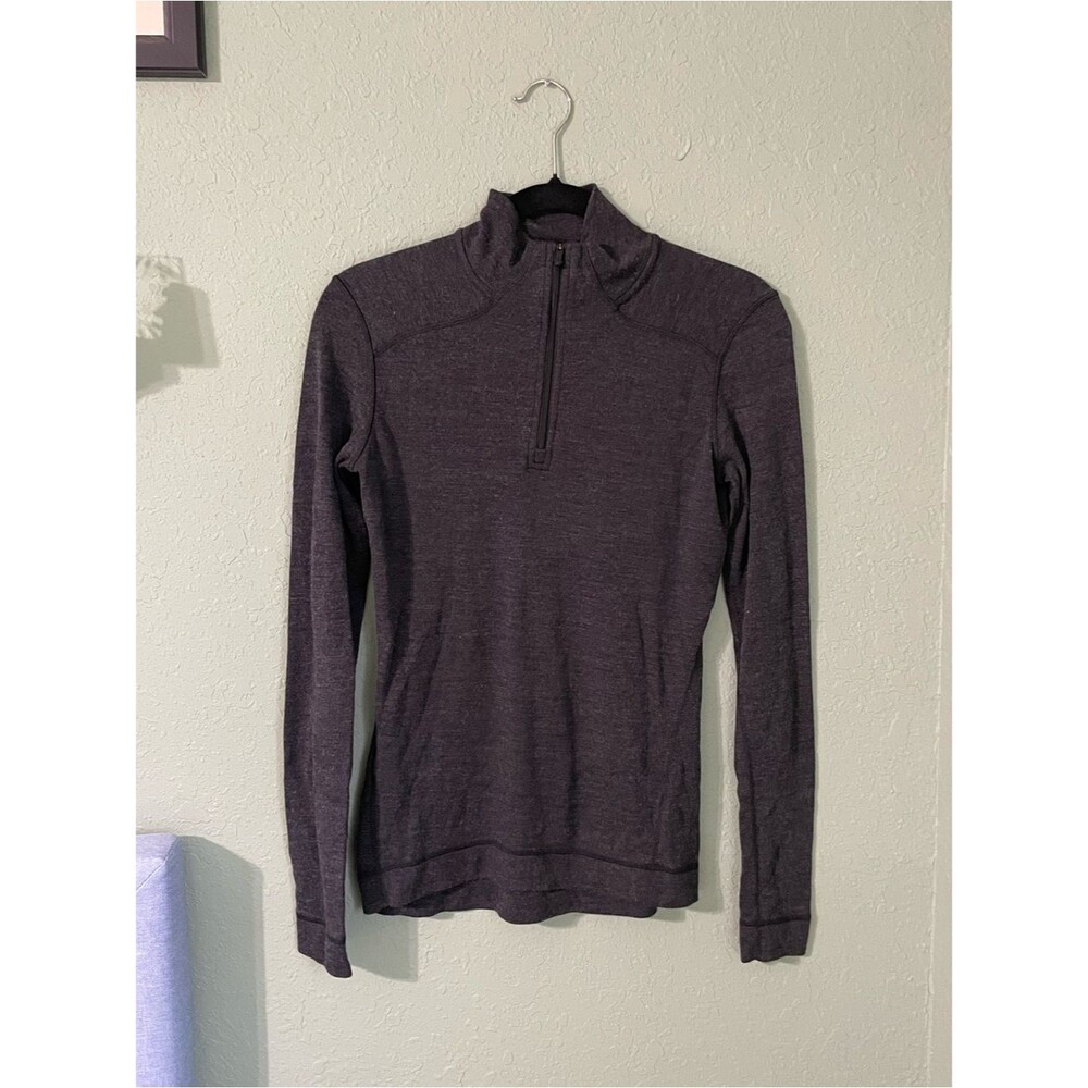 Women’s Smartwool 100% Merino Wool Long Sleeve Quarter Zip Base Layer Charcoal S